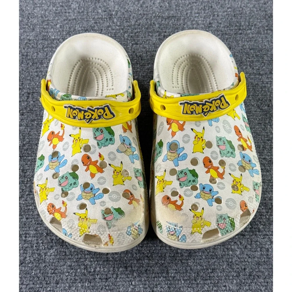 Crocs Classic Pokemon Clog Kids White Yellow Pikachu Squirtle Size M6‎ W8